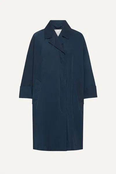 Oofwear Trench Coat Jacket In Dark Blue