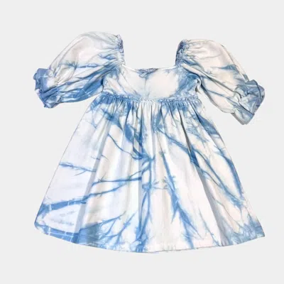 Ooh La Kids' Girl's Tie Dye Babydoll Dress In Blue In Multi