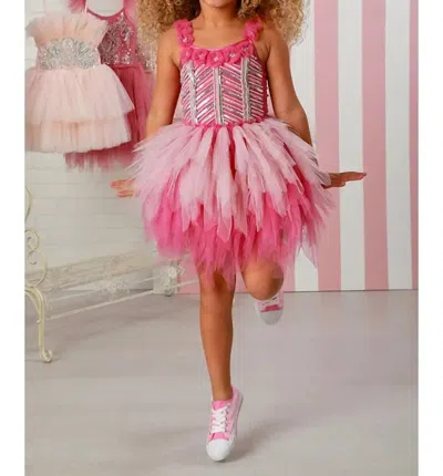 Ooh La Kids' Girls Emma Sleeveless Tutu Dress In Prism Pink