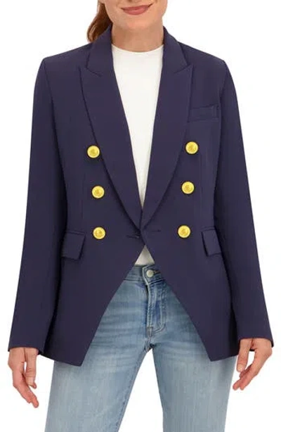 Ookie & Lala Double Breasted Blazer In Blue