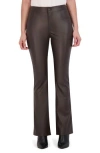Ookie & Lala Faux Leather Bootcut Pants In Brown