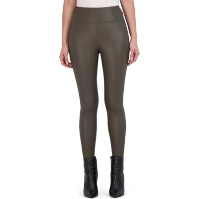 Ookie & Lala Faux Leather Leggings In Green