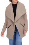 Ookie & Lala Faux Wool Drape Jacket In Brown