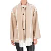 Ookie & Lala Women's Whipstitch Trim Drop Shoulder Scarf Coat In Camel