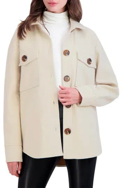 Ookie & Lala Faux Wool Shacket In Neutral
