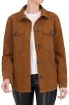 Ookie & Lala Faux Wool Shacket In Nutmeg