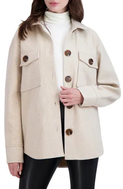 Ookie & Lala Faux Wool Shacket In Taupe