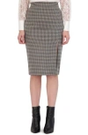 Ookie & Lala Front Slit Pencil Skirt In Black/white