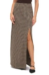Ookie & Lala Houndstooth Front Slit Maxi Skirt In Multi