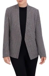 Ookie & Lala Houndstooth Open Front Blazer In Gray