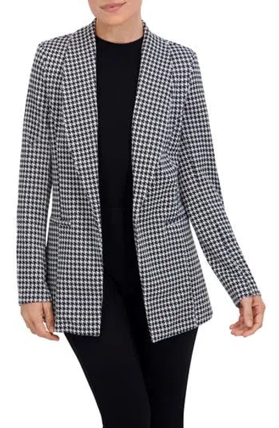 Ookie & Lala Houndstooth Shawl Collar Blazer In Multi
