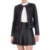 Ookie & Lala Mixed Media Moto Jacket In Black