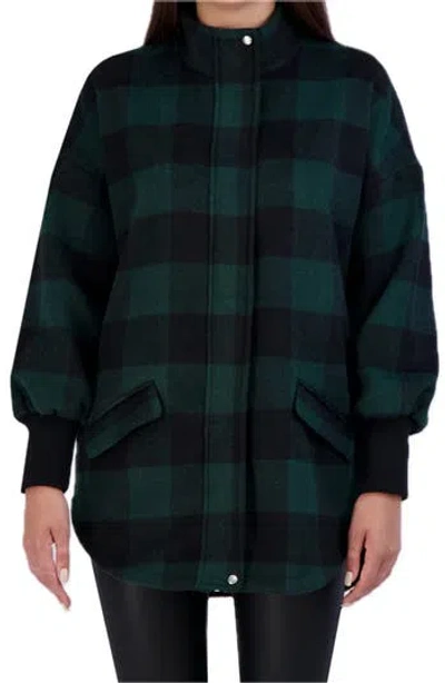 Ookie & Lala Oversize Plaid Jacket In Green