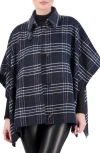 Ookie & Lala Plaid Brushed Knit Cape In Multi