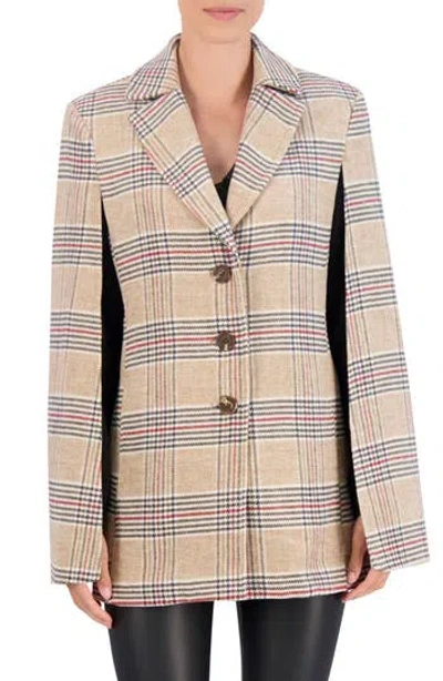 Ookie & Lala Plaid Cape Jacket In Pink