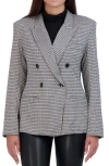 Ookie & Lala Plaid Double Breasted Blazer In Black/beige