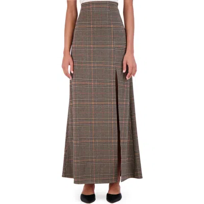 Ookie & Lala Plaid High Waist Maxi Skirt In Multi