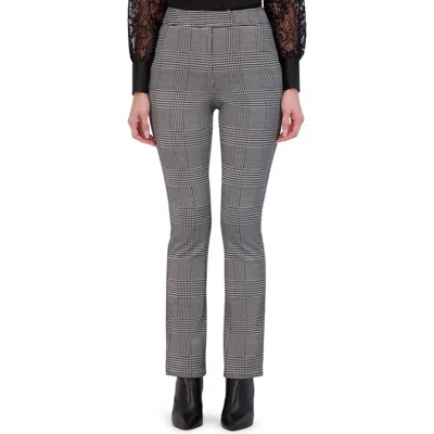 Ookie & Lala Plaid Knit Mini Bootcut Pants In Black/ White