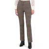 Ookie & Lala Plaid Knit Mini Bootcut Pants In Black/brown