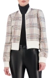 OOKIE & LALA OOKIE & LALA PLAID SATIN BOMBER JACKET