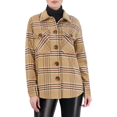 Ookie & Lala Plaid Shacket In Brown