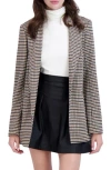 Ookie & Lala Plaid Shawl Collar Blazer In Black/brown/camel