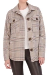 Ookie & Lala Plaid Wool Blend Shacket In Camel Plaid