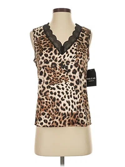 Pre-owned Ookie & Lala Sleeveless Blouse In Brown