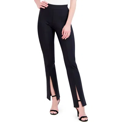 Ookie & Lala Slit Scuba Knit Leggings In Black