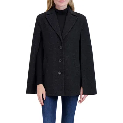 Ookie & Lala Women's Vegan Wool Cape Jacket In Charcoal