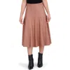 Ookie & Lala Supersoft Faux Leather Flounce Midi Skirt In Brown