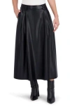 Ookie & Lala Supersoft Faux Leather Midi Skirt In Black