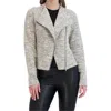 Ookie & Lala Tweed Moto Jacket In Cream/beige/black