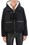 Ookie & Lala Utility Hooded Jacket With Faux Fur Lining In Black