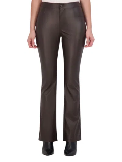 Ookie & Lala Women's Butter Vegan Leather Boot Cut Pants In Brown