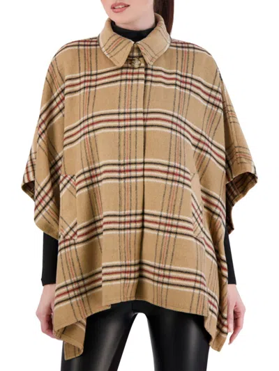 Ookie & Lala Women's Cynthia Plaid Cape In Camel Black