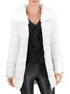 Ookie & Lala Women's Faux Fur Trim Puffer Coat In White