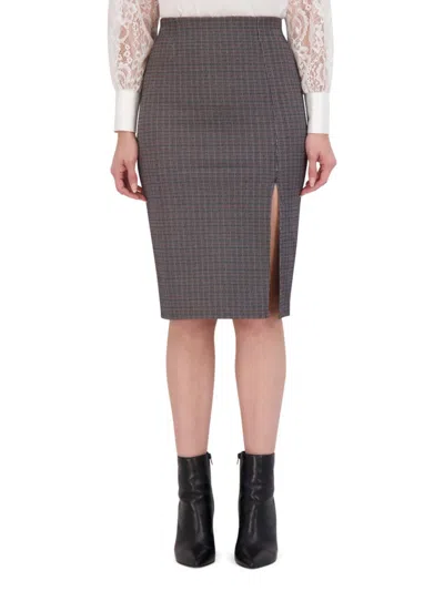Ookie & Lala Women's Front Slit Pencil Skirt In Black Brown