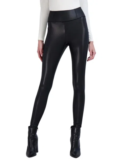 Ookie & Lala Women's High Rise Vegan Leather Pants In Black
