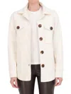 Ookie & Lala Women's Military Shirt Jacket In Off White