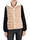 Ookie & Lala Women's Reversible Faux Fur Puffer Vest In Ivory