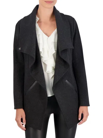 Ookie & Lala Women's Wool Blend Jacket In Dark Charcoal