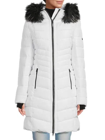 Ookpik Women's Axel Faux Fur Puffer Coat In White
