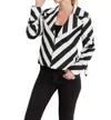Oolala Bias Stripe Twill Jacket In Black/white In Multi