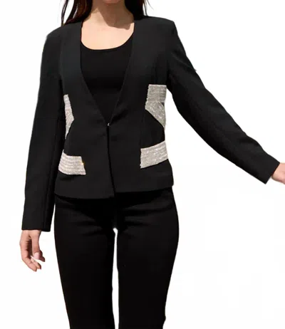 Oolala Blazer With Sequin Detail In Black