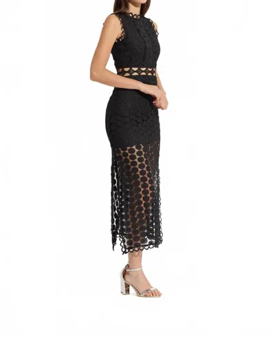 Oolala Circle Cut Out Eyelet Dress In Black