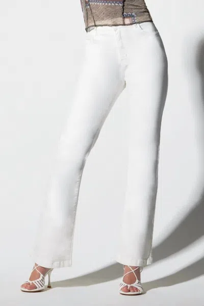 Oolala Five Pocket Flare Jeans In White