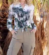 Oolala Safari Print Shirt In Ivory In Multi