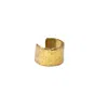 Oolo London Women's Brutalist Circular Ear Cuff In Gold Brass