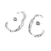 Oolo London Women's Rugged Charcoal Cast Ear Hook Hoops In Silver In Silver